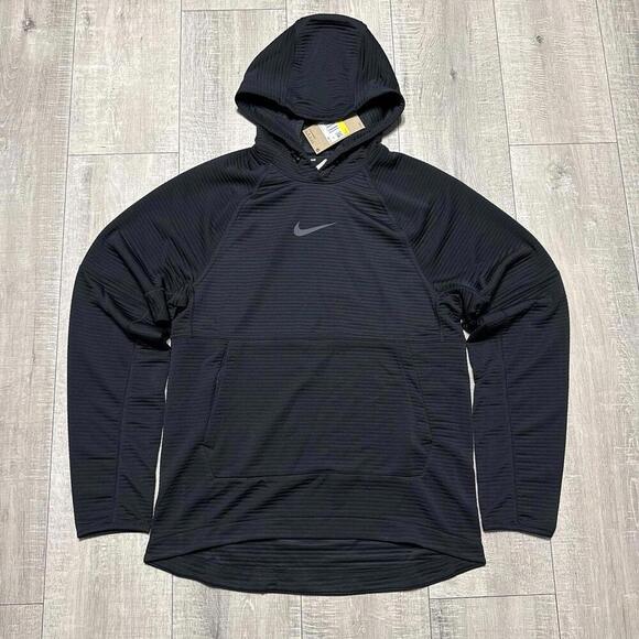 Nike Other - Nike Dri-Fit Fleece Ribbed Knit Training Hoodie Black DV9821-010 Size Small Men